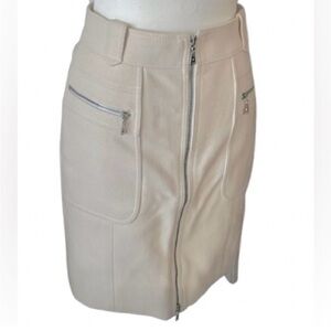 Wool LOUIS VUITTON Skirt Ivory Pencil Midi Small Cream Ivory White 38 Fall Logo